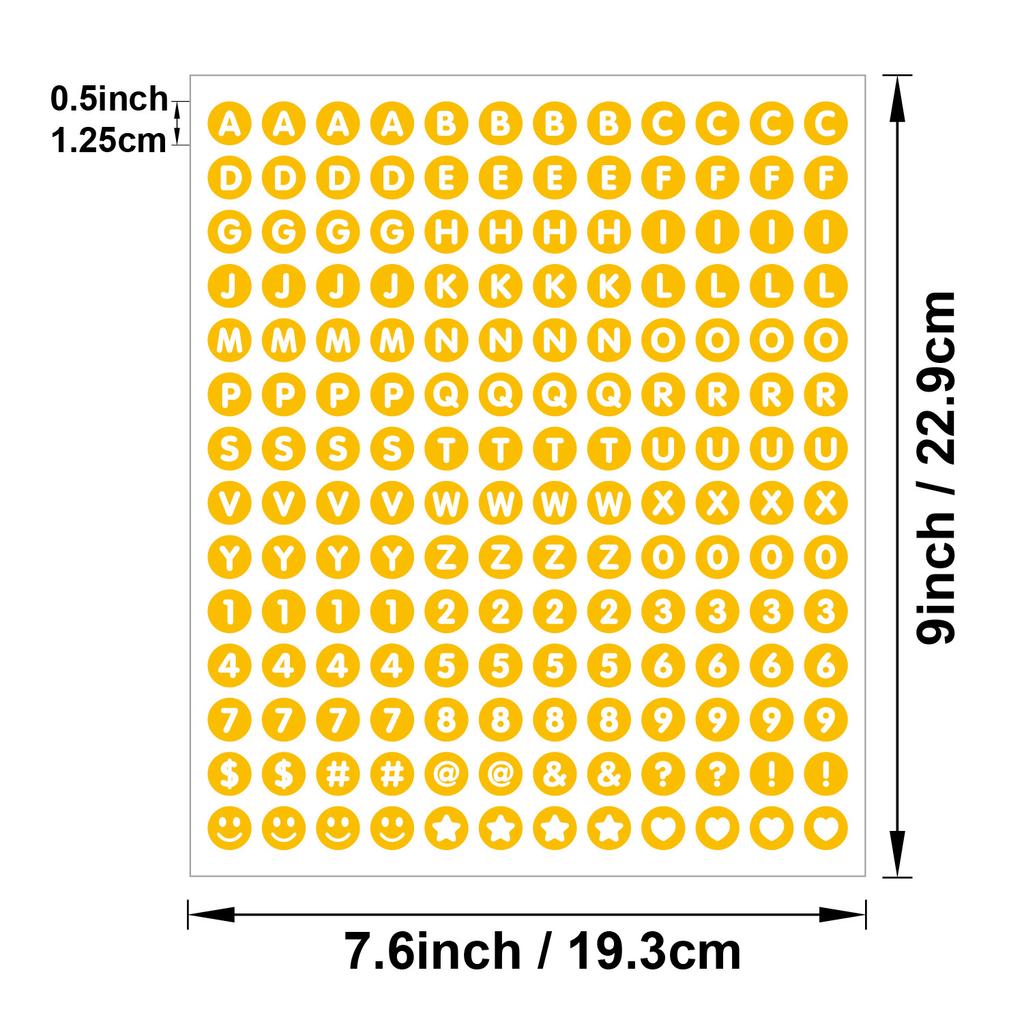 0.5-inch Letter Sticker Small Dot Waterproof DIY Card Item Logo Hand Account Scrapbook Letter Sticker