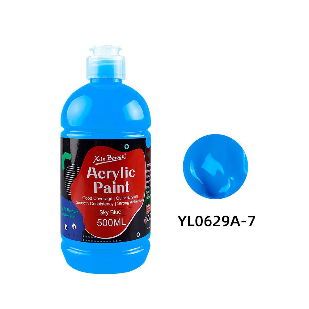 Acrylic Paint Set - 12 Colors, 500ml, Waterproof, Ideal for Art Students and DIY Projects