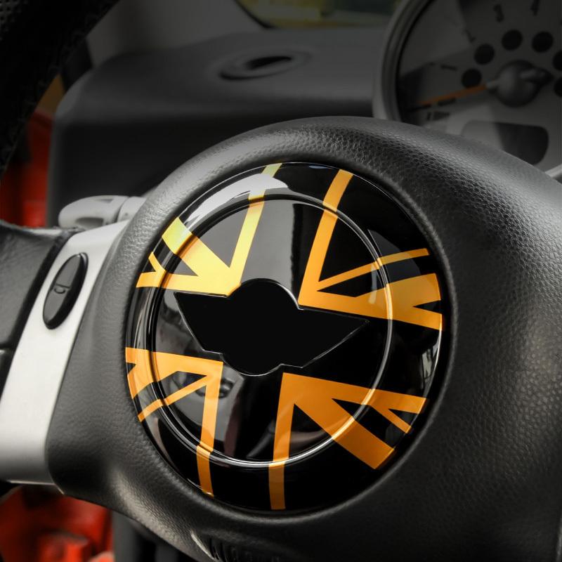 Car Steering Wheel Sticker Interior Styling Accessories Union Jack Style For Mini Cooper R50 R52 R53 2001 2002 2003 2004 2005