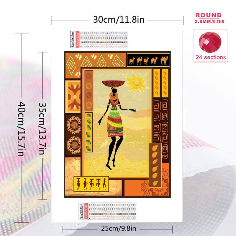 African Woman 100% Round Full Drill 5D DIY Diamond Painting Embroidery Cross Stitch Rhinestone Décor
