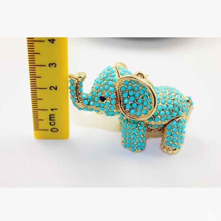 Charming Rhinestone Elephant Keychain for Women