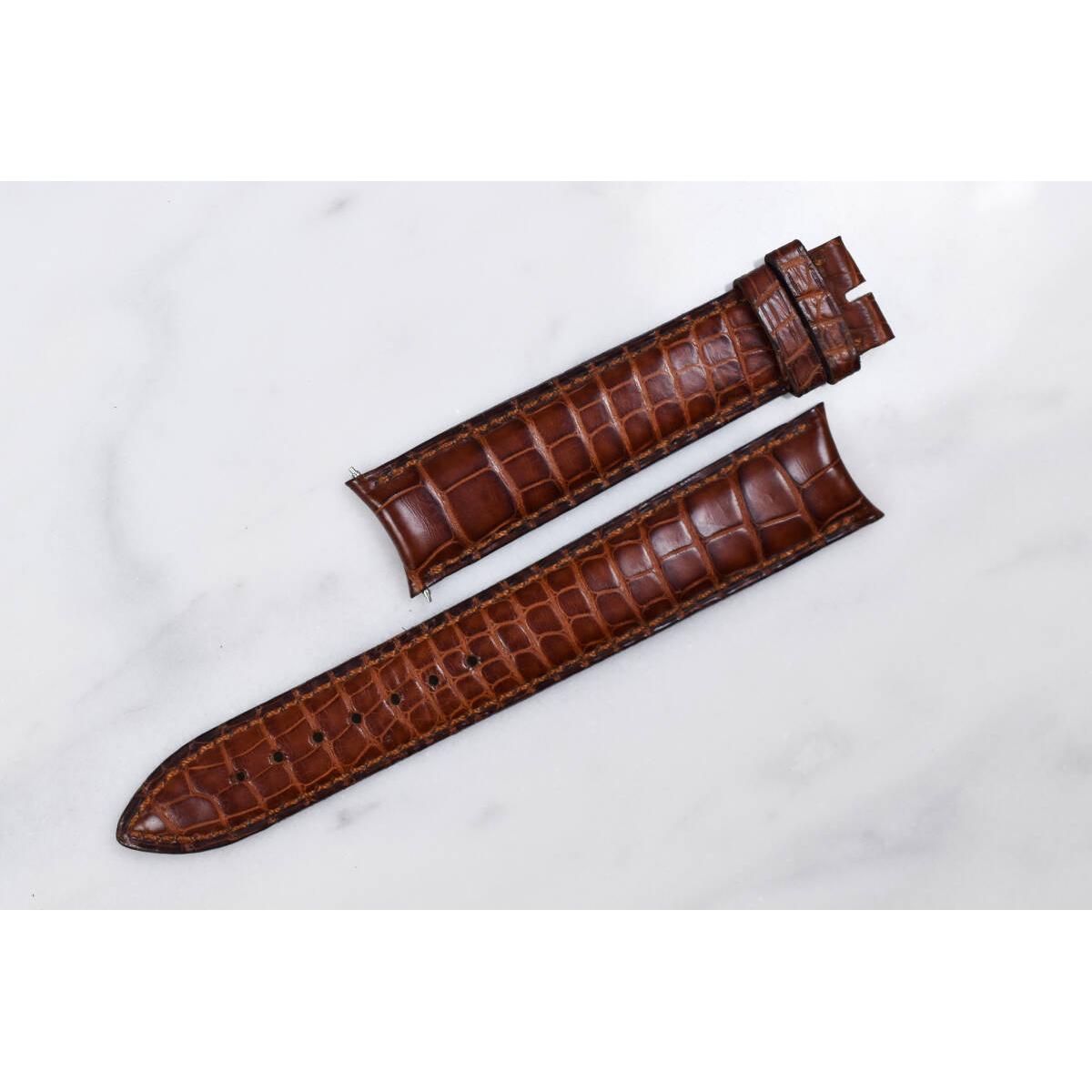 Used FRANCK MULLER Genuine Leather Belt Old Stock Unused 18mm Round Case Brown