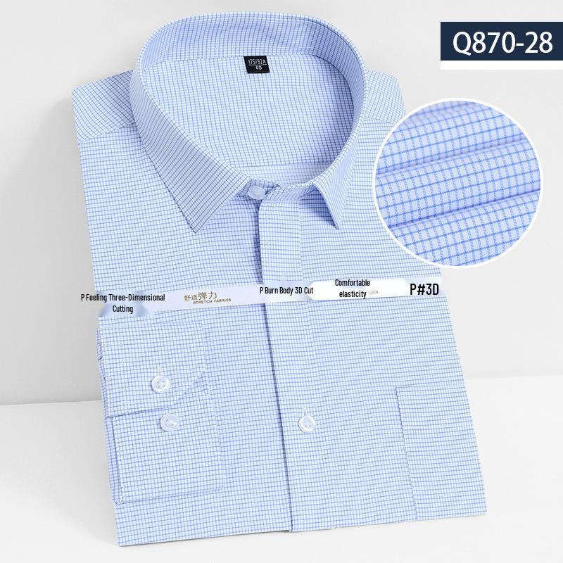 

Мужская белая рубашка с длинным рукавом из бамбукового волокна - деловой кэжуал с вышитым логотипом 42