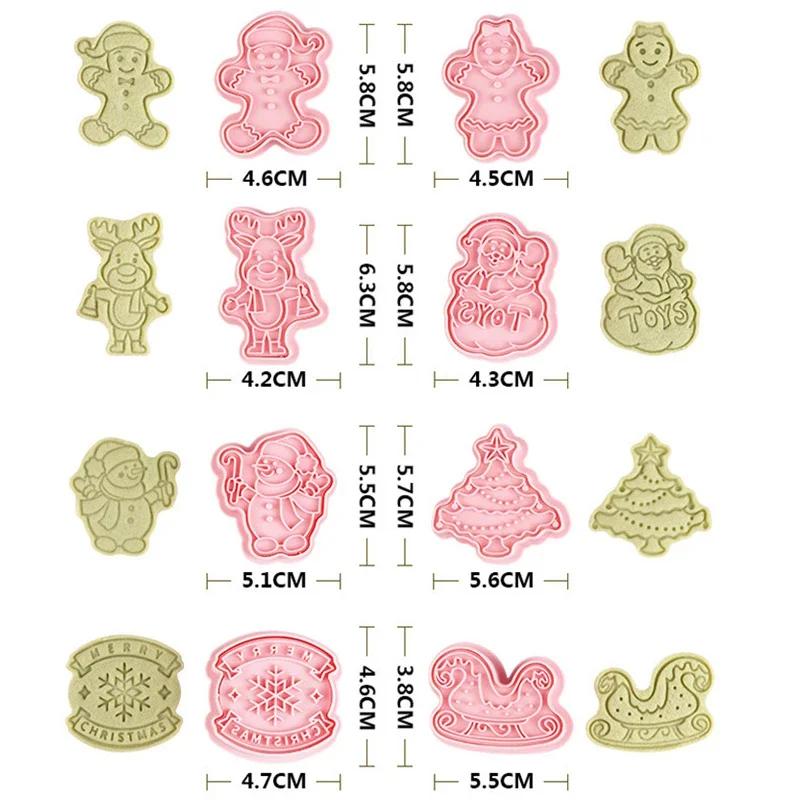 8Pcs Halloween Cookie Cutters 3D Pumpkin Ghost Skull Pressable Biscuit Mold Cookie Stamp Cake Decorating Tool Baking Accessories