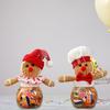 Set of 6 Festival Fabric Christmas Treat Boxes Delicate Festival Gingerbreads Man Candy Containers for Christmas Sweets