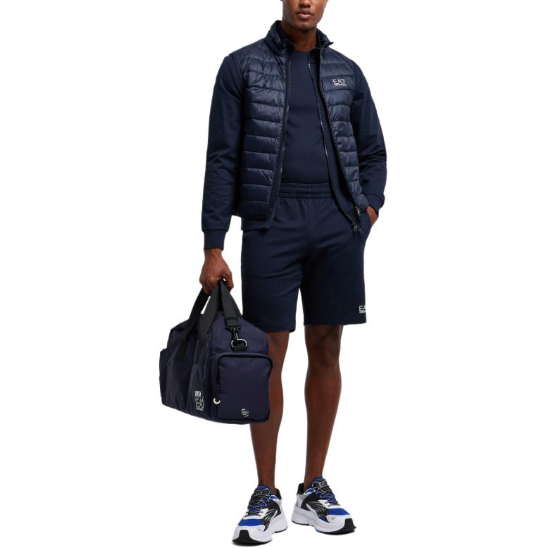 Emporio Armani EA7 Printed Pattern Three-Quarter Casual Shorts Men shorts Blue 8NPS65-PJVRZ-1562