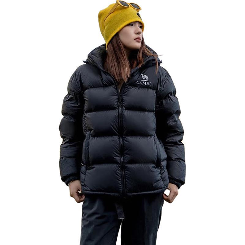 CAMEL Black Diamond Gold Foil Heat-Retaining Detachable Hood Down Jacket