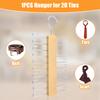 1 Pack Wooden Tie Rack, Men Space Saving Belt Hanger with 20 Hook for Closet, Non-Slip Rotatable Ties Organizer Racks for Scarf