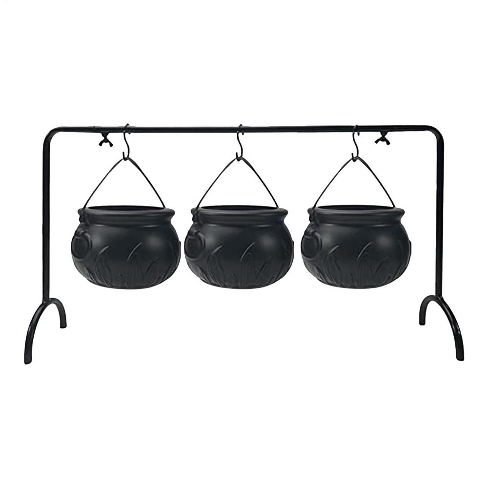 Cauldron Bowl Cauldron Candy Bowl 3 can iron rack set candy bucket  Halloween Witches Cauldron Candy Serving Bowls Home Decor
