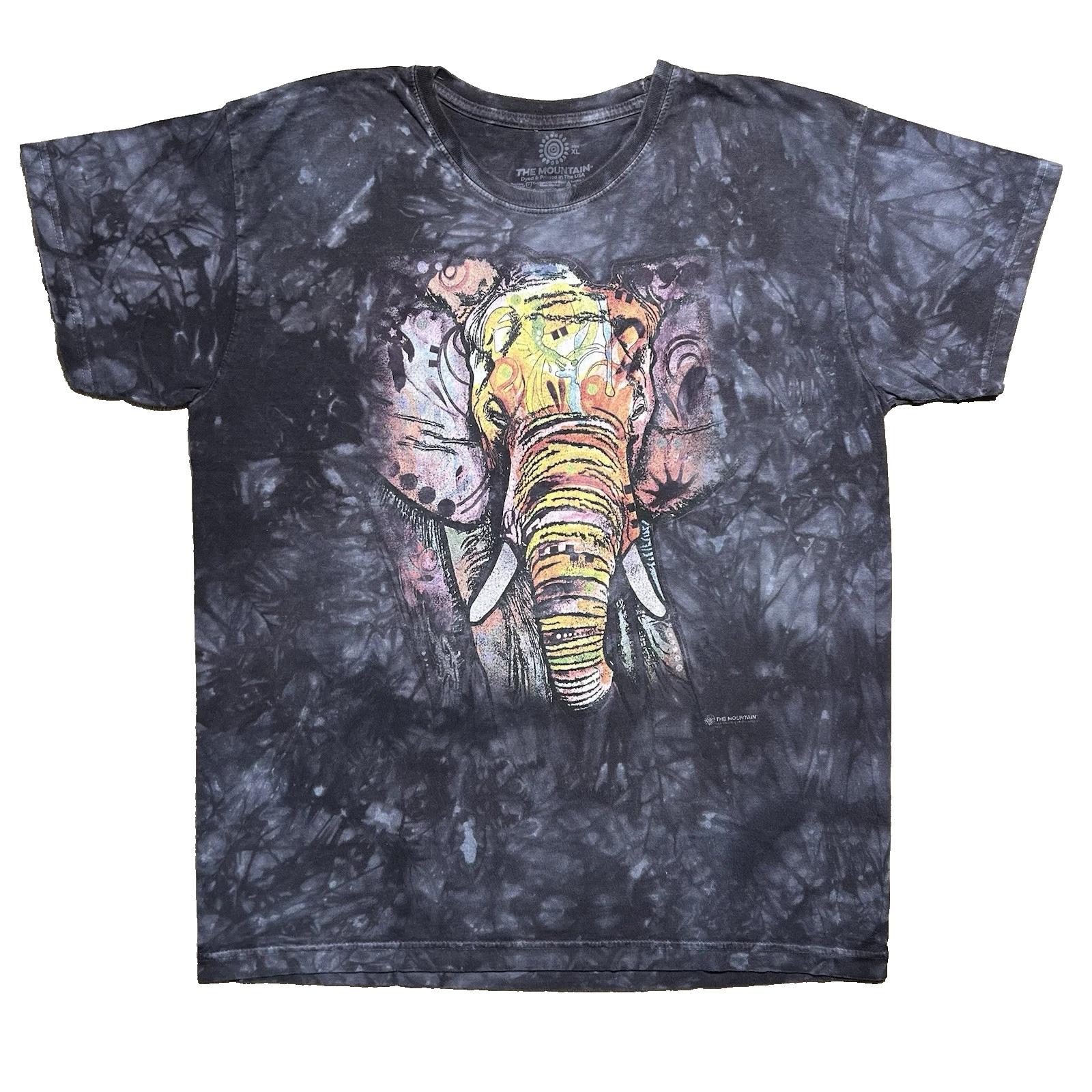 The Mountain Elephant T Shirt Mens XL Purple Tie Dye Nature Graphic XL