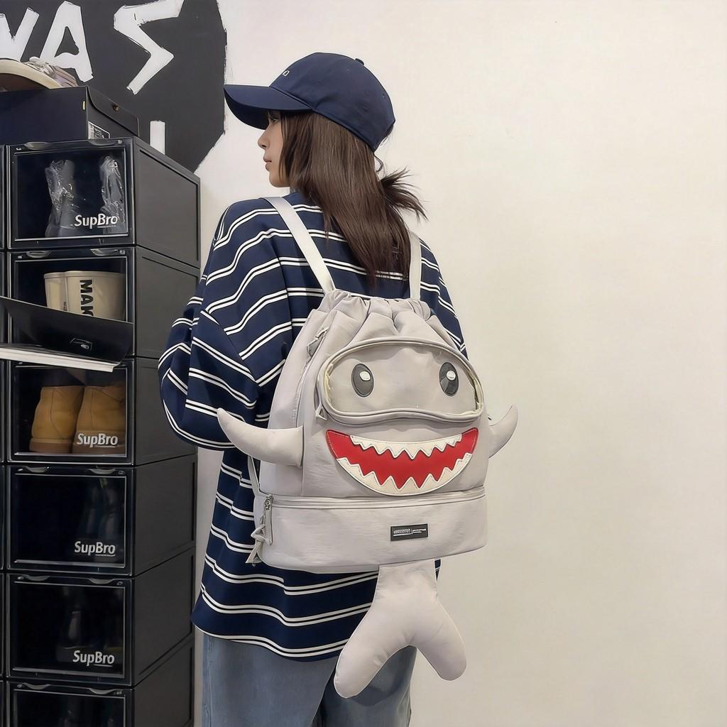 Shark Trocken-Nass-Trennung Schüler Sportrucksack Mit Belüfteten Trägern Für Teenager Reisen