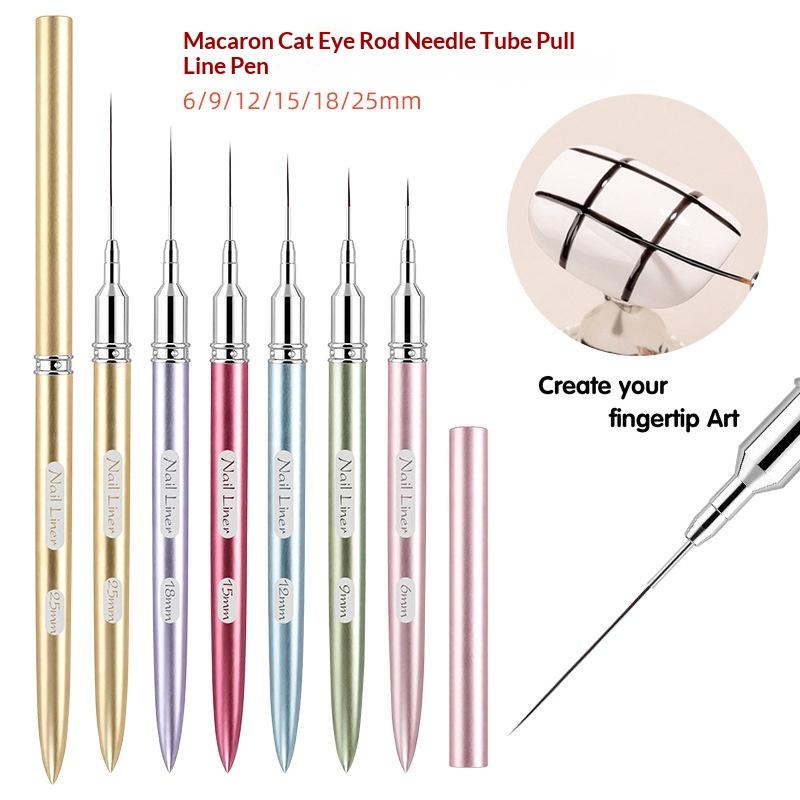 Professional Nail Art Liner Brush Ultra Thin Precision Drawing Pen 6/9/12/15/18/25mm for Nail Salon Commercial Use
