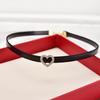Heart Necklace, Women's Collarbone Chain, Neck Collar, Black Diamond Necklace