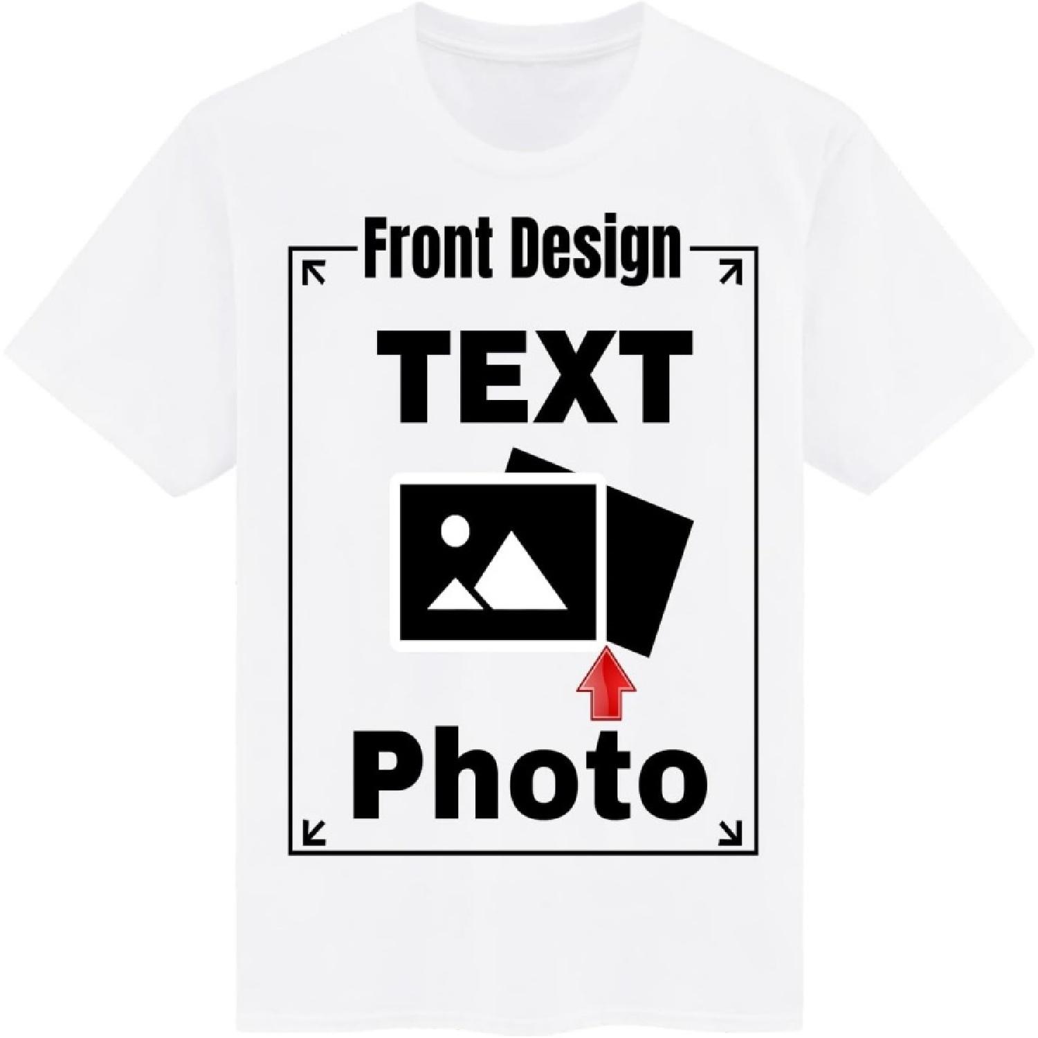 Cowear Custom T Shirt for Men Women Personalized T Shirts Design Your Own T Shirt with Picture Photo Text Front Back(1) XXXXXL белый