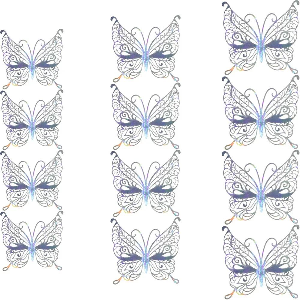 12 Peças Adesivos de Parede Borboletas 3D Borboletas Vazadas Decalques Borboletas Decoração de Arte de Parede Para Casamento Festa Decoração de Casa Adesivos