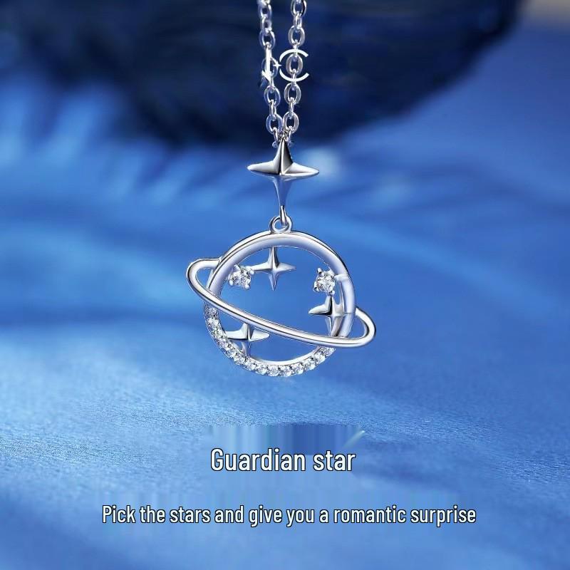 Women's Shining Planet Necklace: Elegant and Versatile Fashion Jewelry Clavicle Chain