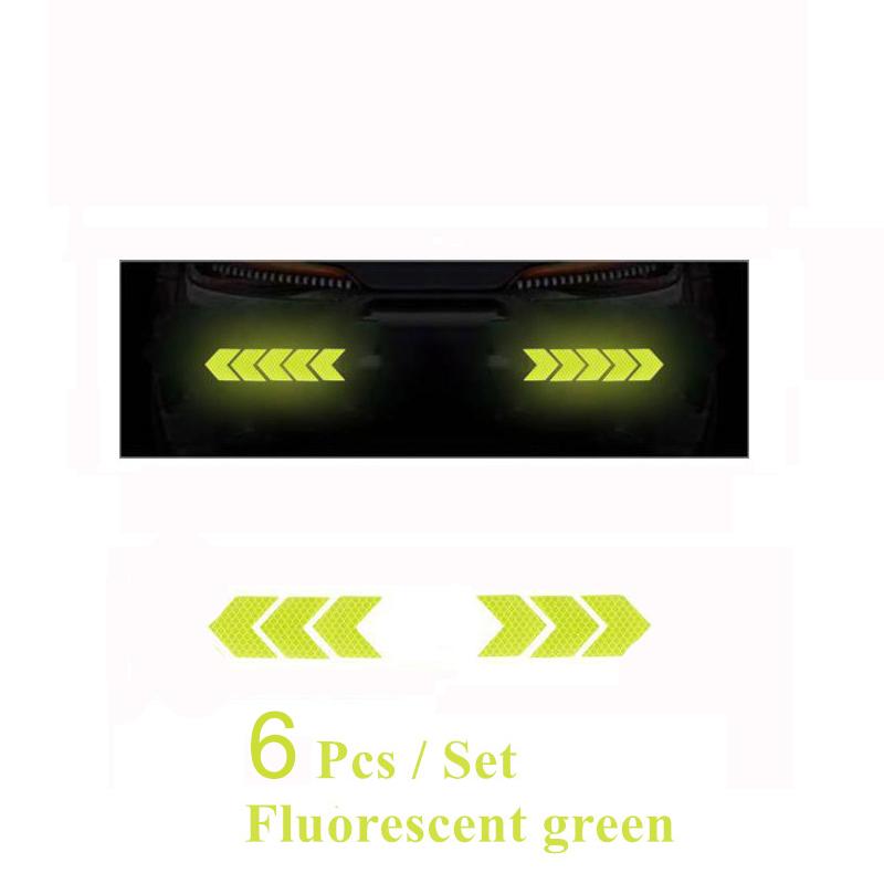 6/20 Stück Reflektierender Pfeilaufkleber für Autos Sicherheitswarnaufkleber für Auto Stoßstange Kofferraum Reflektor Gefahrenband Auto Styling Leuchtfolie
