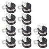 10pcs Stainless Steel Rubber Lined P Hose Pipe Clamps Cable Mounting Clips Wire