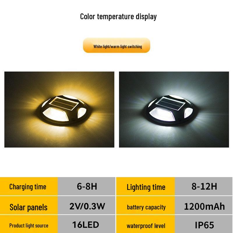 

Водонепроницаемый солнечный садовый ступенчатый светильник для улицы, вилл, пешеходных дорожек, лестниц и газонов White & Warm Light Dual Mode