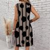 Plus Size V Neck Sleeveless Dress Forest Valley Waterfall Natural Print For Outdoor Hiking Adventure