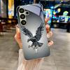 Diamond Eagle Art Silver Phone Case For Samsung A30s A31 A32 A34 A36 A37 A50 A51 A52 A53 A54 A55 A56 A57 A71 A72 A73 Glass Cover