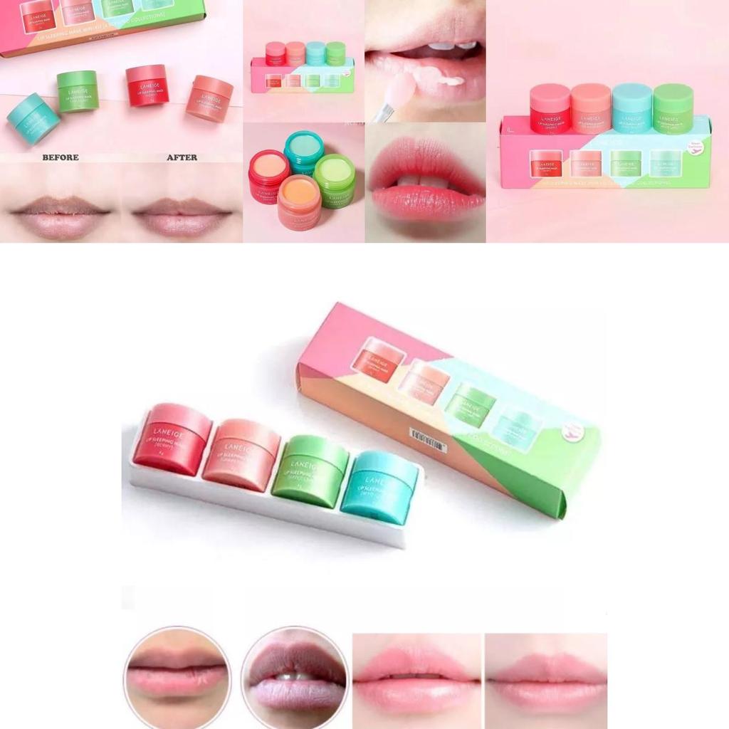 Nourishing Sleep Lip Mask Set Of Four With Moisturizing Hydration For Day And Night Care