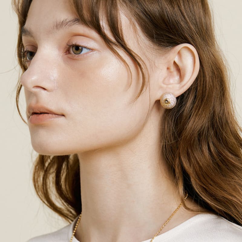 MATIAS Crystal Sphere Earring (Gold)