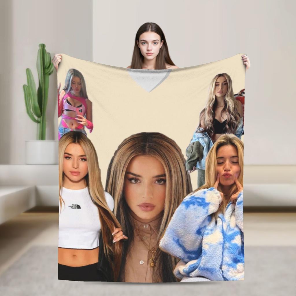Lolas índigos Spanish Singer Bedding Throws Soft Cozy Graphic Blanket  For Home Decor Plane Travel Flannel Bedspread Bed Cover