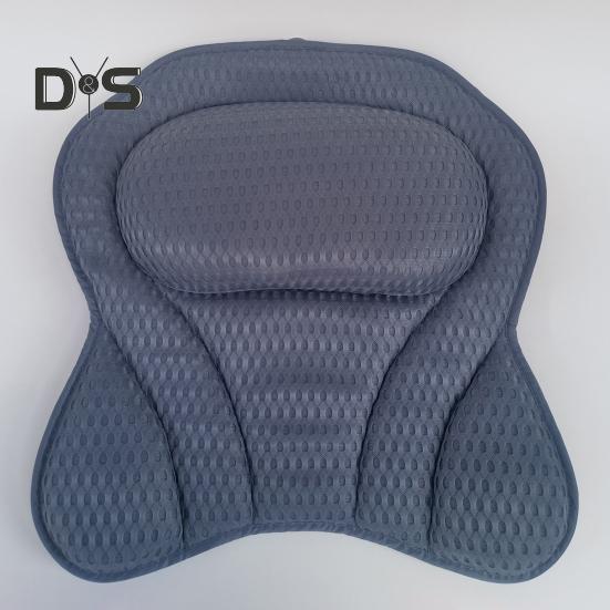 Vanový polštář s protiskluzovou masážní přísavkou Extra měkká podpora šíje a zad 4D Air Mesh Polštář Vana Polštář Spa příslušenství