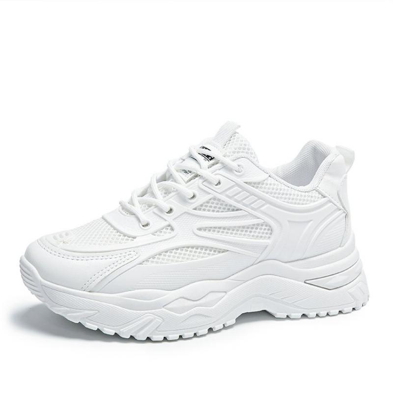 Women Sneakers  Fashion Breathble Vulcanized Shoes Pu Leather Platform Shoes White Lace Up Casual Shoes Zapatos Mujer