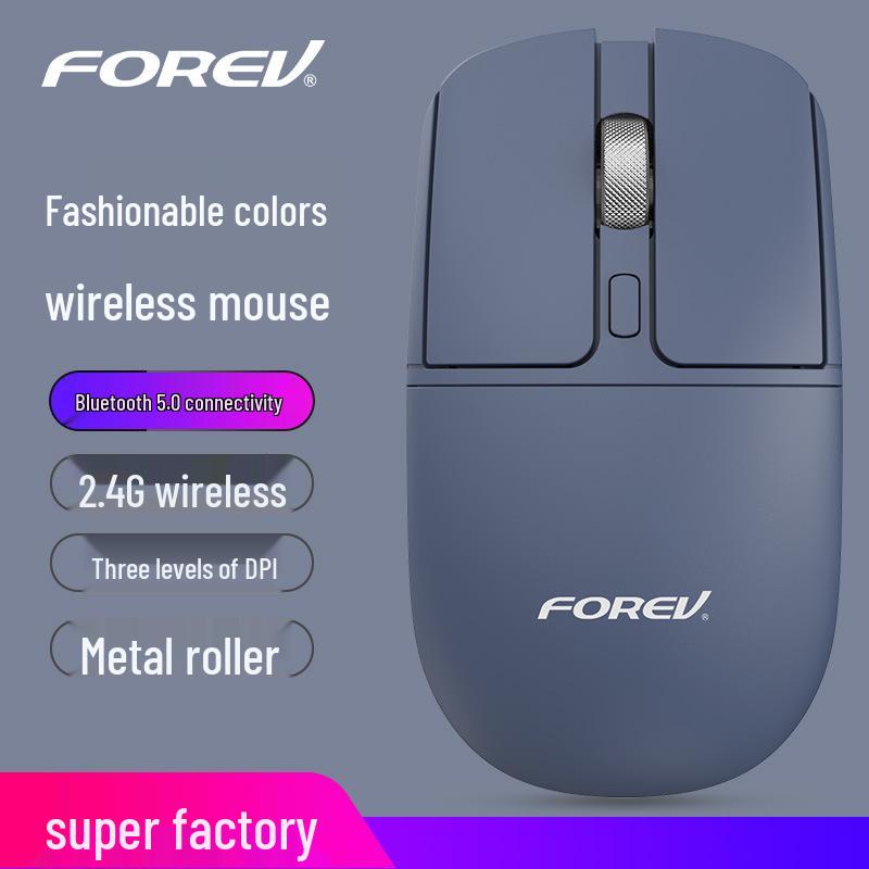 FV-386 Dual Mode Silent Metal Mouse: Wireless 2.4G + Bluetooth for Laptop/Desktop