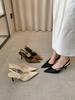 Women's Pointed Toe Thin Heel Ruffled French Style Elegant Unique Design Sandals - Perfect for Daily Wear