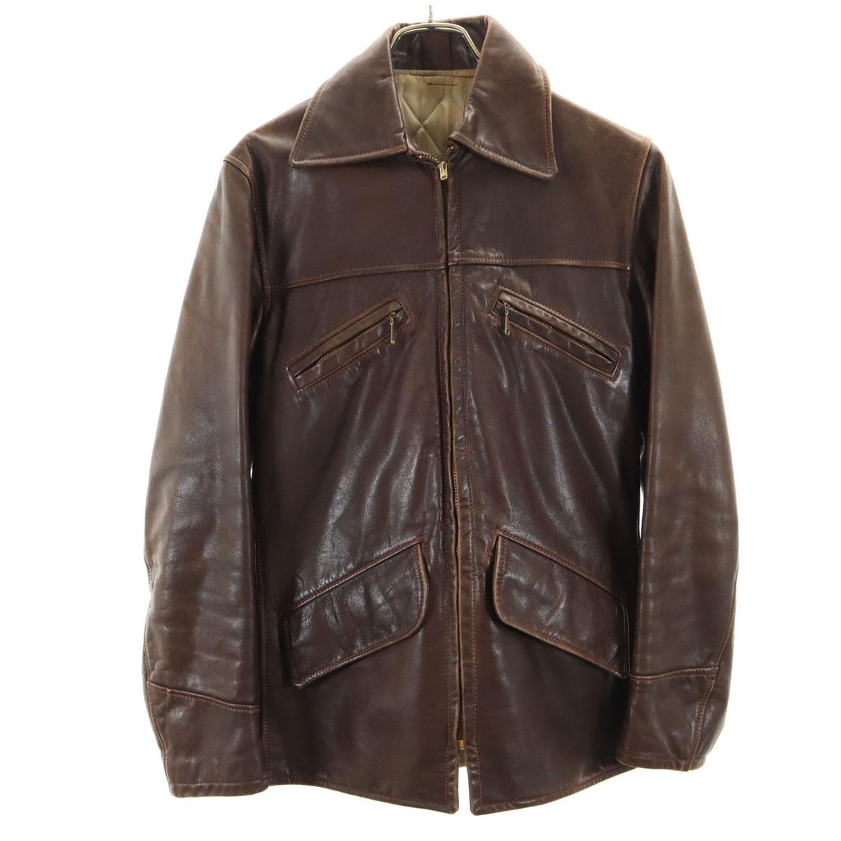 

VINTAGE 60s 70s Talon Zip Tears Talon Single riders jacket Brown Men s Used