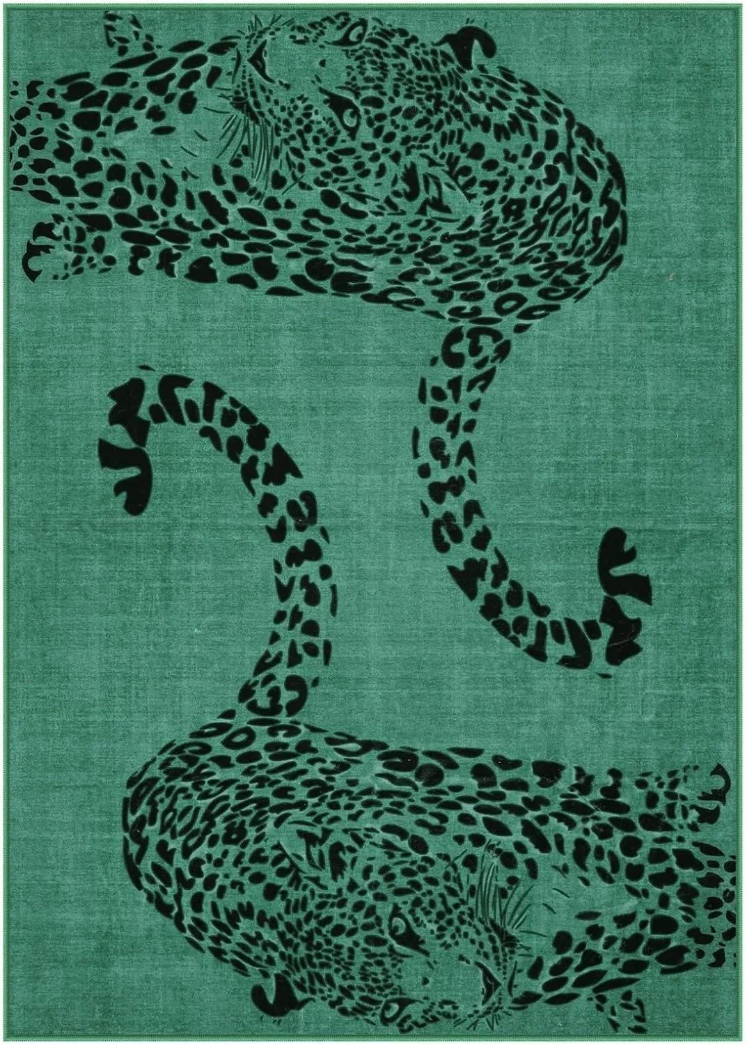 Leopard Print Area Rug – Washable
