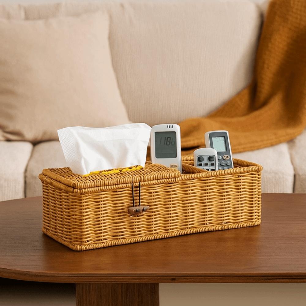 Multifunctional Imitation Vine Tissue Box Breathable Remote Control Storage Box Restaurant