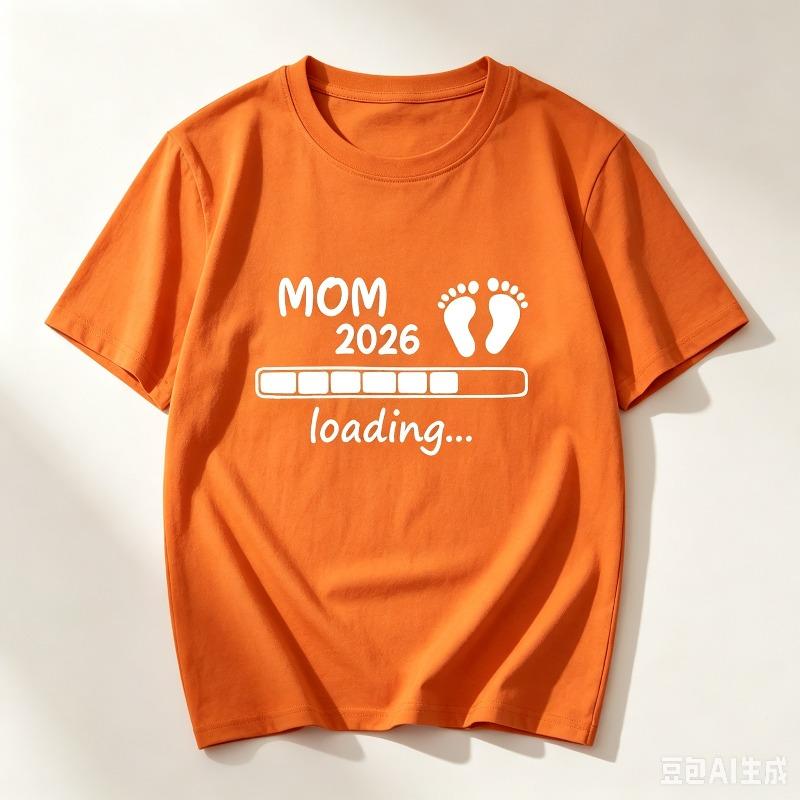 Pure Cotton Unisex Tshirt Mom 2026 Loading Baby Footprint Print Oneck Short Sleeve Funny Pregnancy Announceunisext Tee