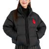 MLB Embroidered Heart Long Sleeve Puffer Jacket Unisex outerwear Black 3FDJH0126-50BKS