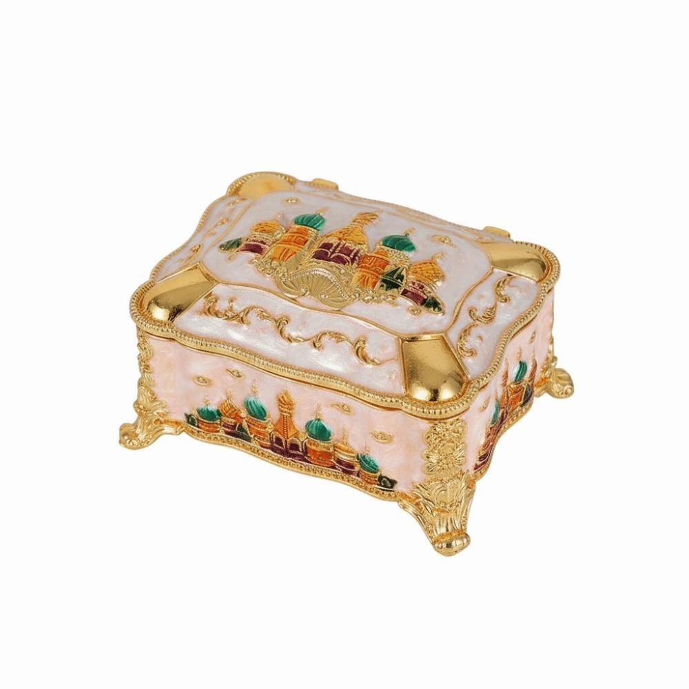 Embossed Castle Jewelry Storage Box Mini Portable Ring Storage Jar Gifts For Friends