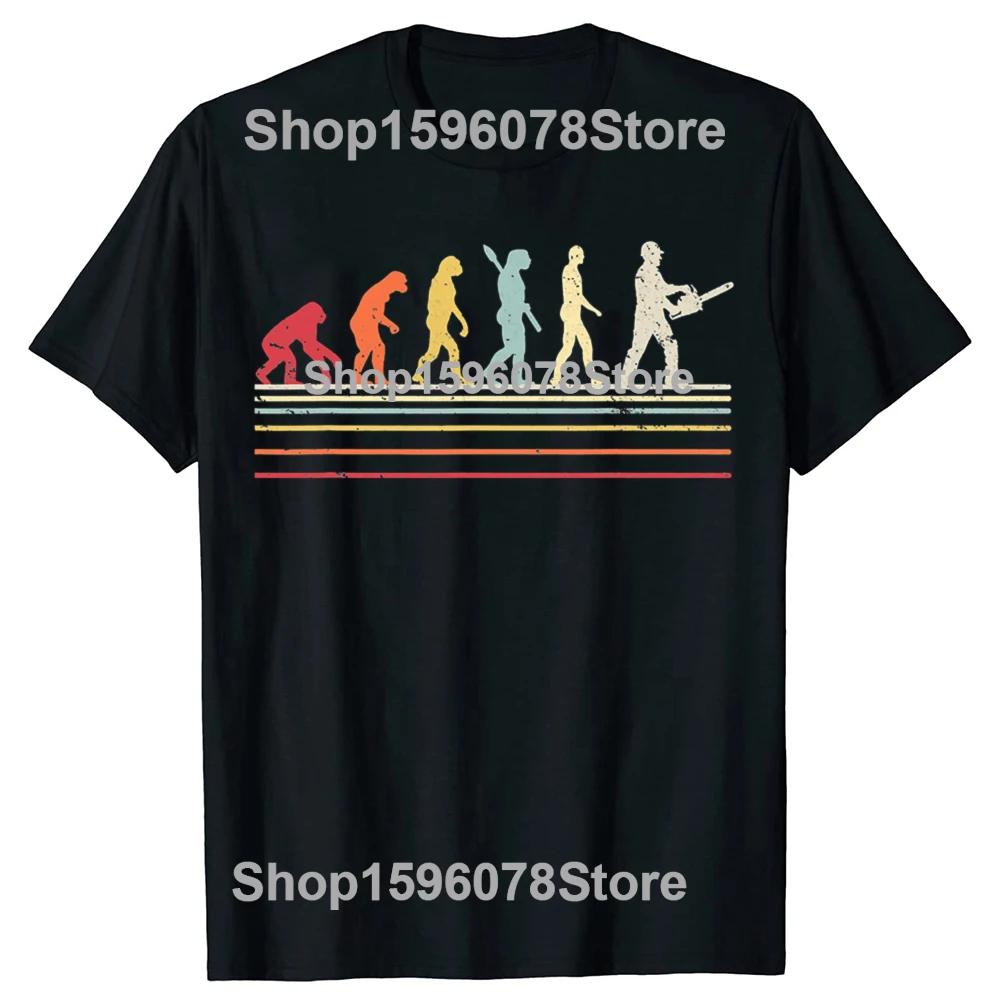 Funny Arborist Evolution T Shirts Men Humor Streetwear Tee Shirt Short Sleeve Classic Tree Surgeon Unisex Loose Clothing
