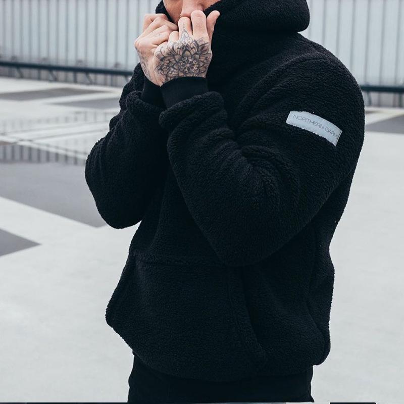 Cross-border Men's Fashion Hooded Plush Jacket - Hot Selling In Europe and America