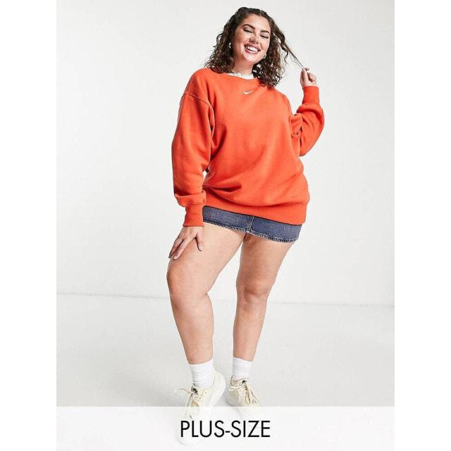 

Оранжевая толстовка с круглым вырезом Nike Plus mini Swoosh
