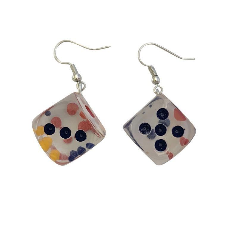

1 пара серьги-капли из смолы для женщин, серьги ярких цветов с геометрическим рисунком для женщин и девочек, вечерние ювелирные изделия, подарки style 5