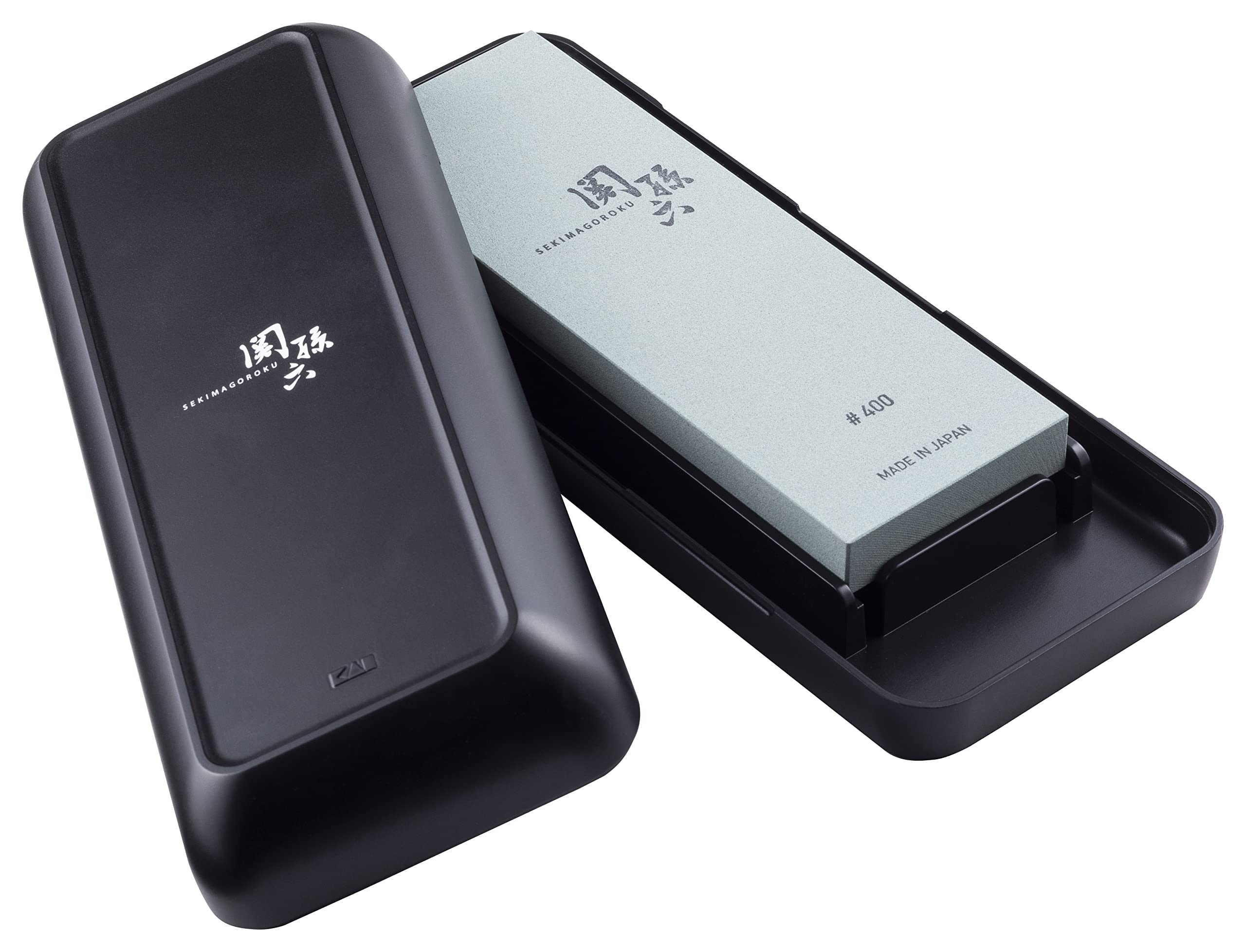 

Kai Seki Magoroku Coarse Knife with Storage Made in AP0329 Sharpener, #400, Case, Japan,