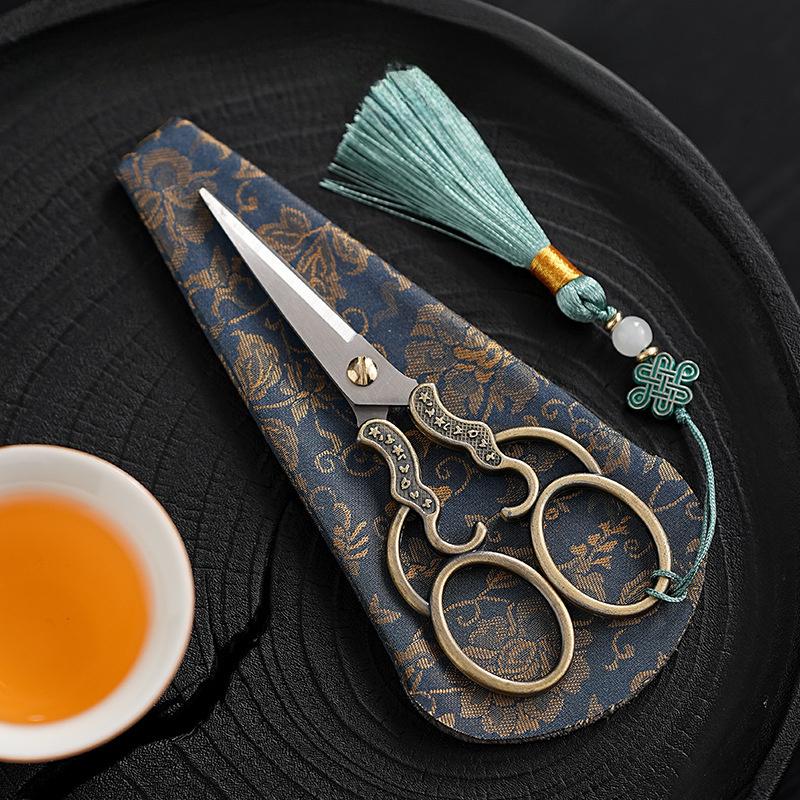 3pcs/1Set Vintage Style Copper Stainless Steel Scissors, Perfect for Yarn, Embroidery and Sewing Projects.