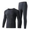 HLA Men's Fleece Thermal Underwear Set with Ginger Heating Patch