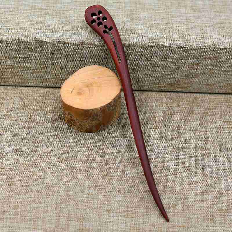 Hair Clasp Girls New Handmade Classical Hairpin Wholesale Updo Red Sandalwood Rosewood Hairpin Ladies Red Sandal Wood