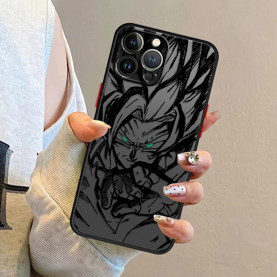 Soft Shell Case for iPhone 15 Pro Max 7 8 SE 16 Pro 16e SE 11 Pro Max 14 XR 13 Pro 12 Mini XS X 6s Dragon Ball Goku Vegeta