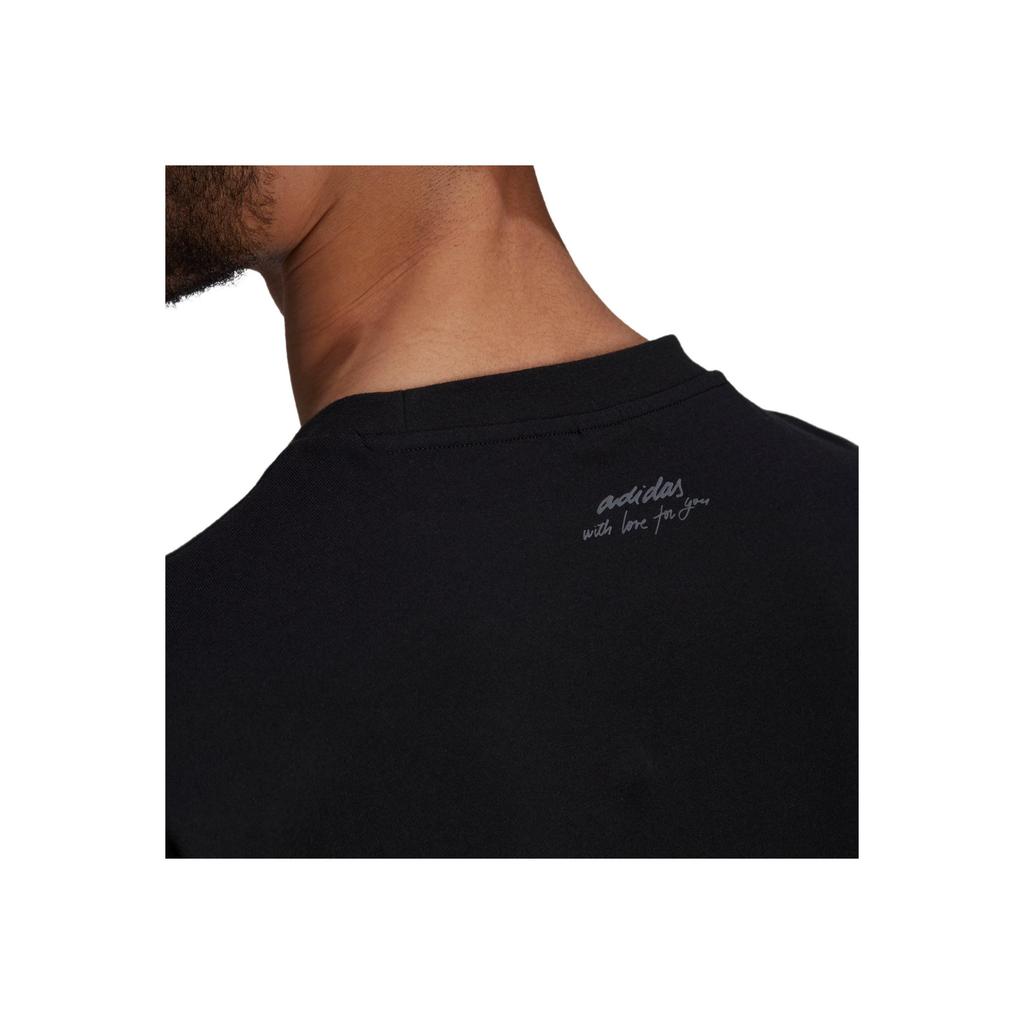 Adidas Logo Breathable Solid Color Casual Sport Short Sleeve T-Shirt Men Tops Black H61130