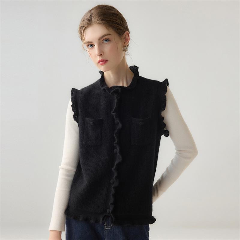 Lekasha 100% Pure Cashmere Sleeveless Knit Vest