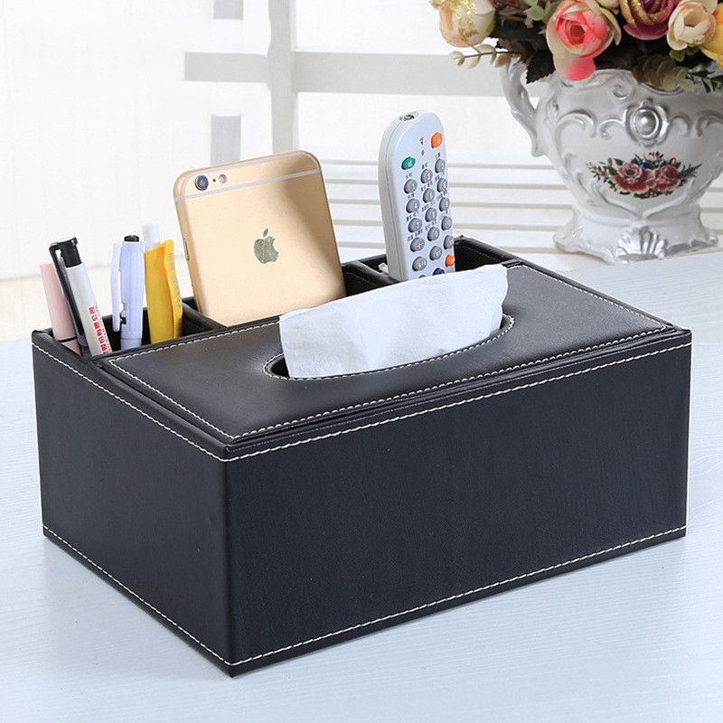 

Прямоугольная коробка для салфеток Коробка для салфеток Коробка из искусственной кожи Многофункциональная коробка для салфеток Держатель для салфеток 2-в-1 Держатель для салфеток 23.8*17*10cm
